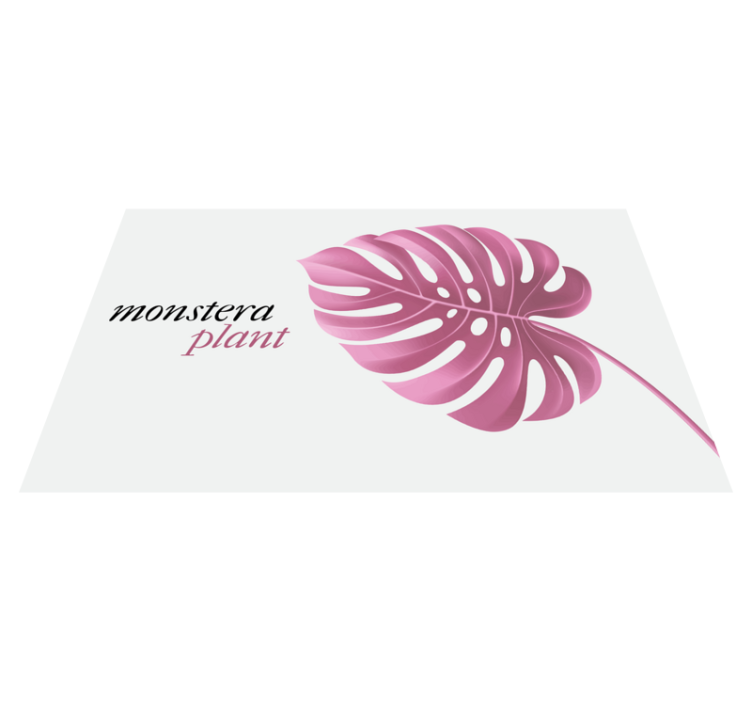 Pink monstera plant floral rug - TenStickers