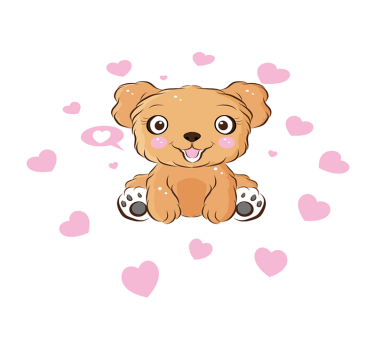 Cute puppy illustration circular rug - TenStickers