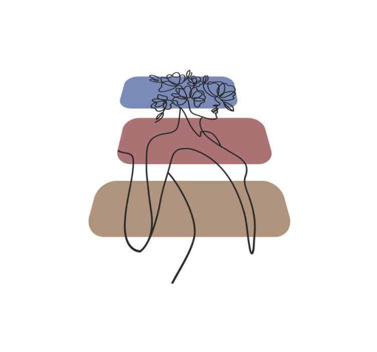 Graceful Botanical Outline minimalistic rug - TenStickers