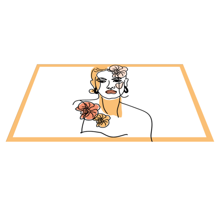 Stylish Floral Portrait modern rug - TenStickers