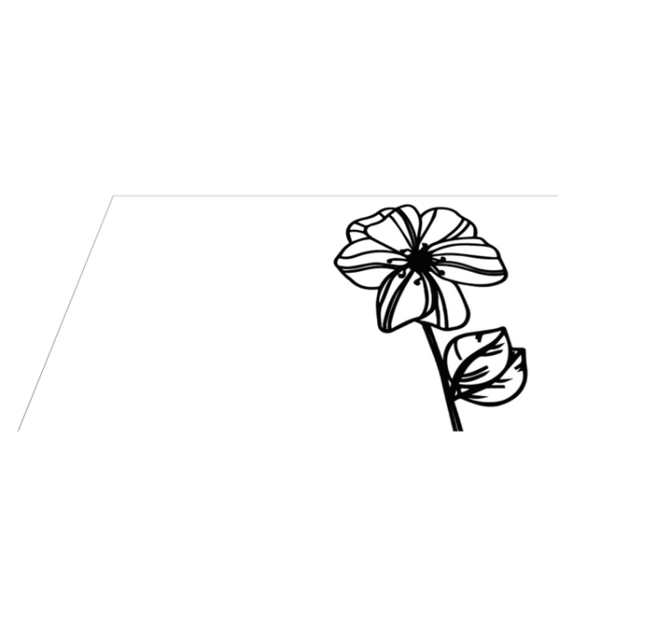 Elegant black and white design floral rug - TenStickers