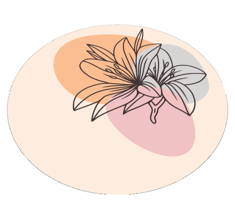 Lily Floral Accent circular rug - TenStickers