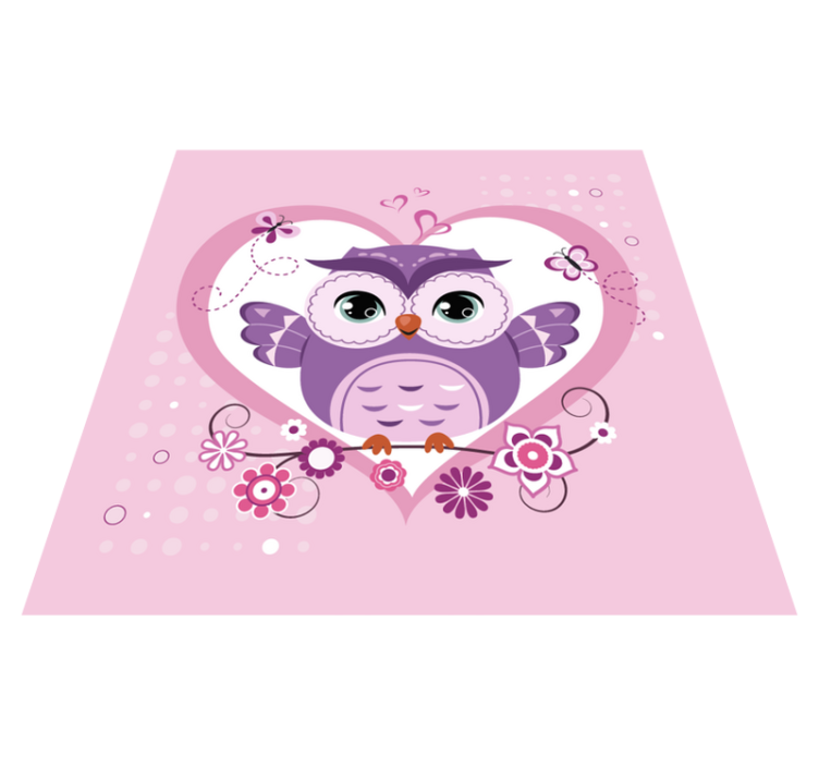 CUTE OWL HEART kids carpet - TenStickers