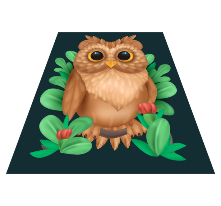 Cute Owl Illustration animal mat - TenStickers
