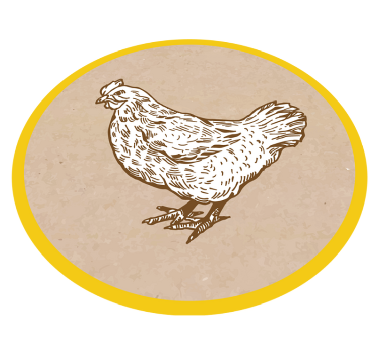 CHICKEN ILLUSTRATION animal mat - TenStickers