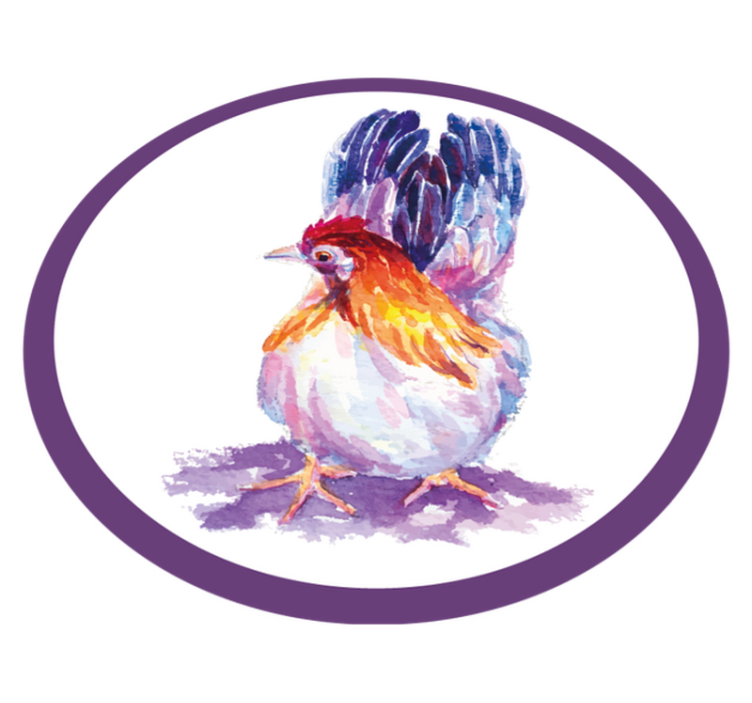 Colorful chicken coq animal mat - TenStickers