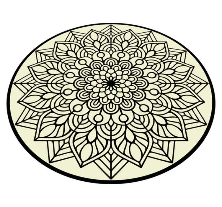 Graceful Botanical Emblem mandala rug - TenStickers