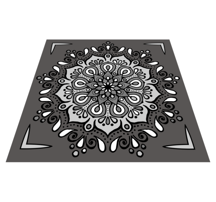Elegant motif on grey mandala rug - TenStickers