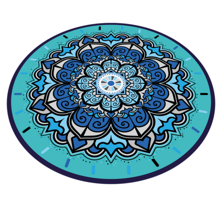 Intricate Blue Mandala circular rug - TenStickers