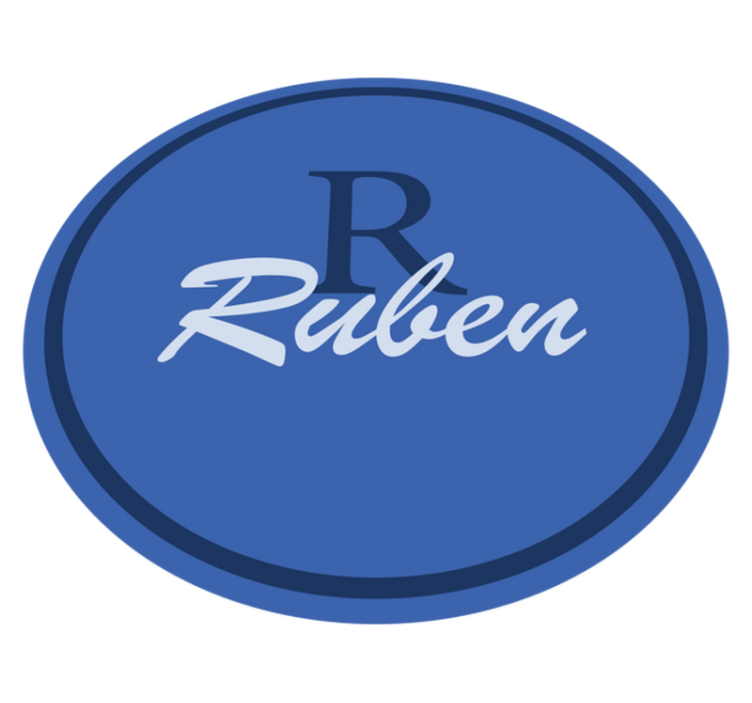 Blue background with initial personalised mat - TenStickers