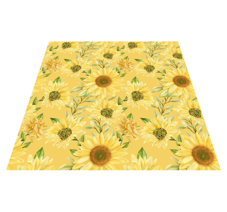 Sunflower Emblem floral rug - TenStickers