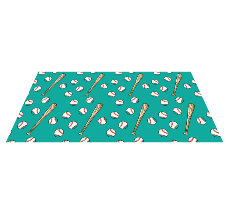 Baseball Pattern Fun game rug - TenStickers