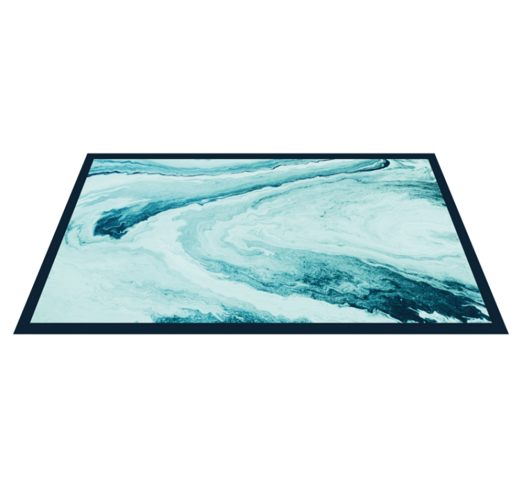 Swirling Aqua Pattern living room rug - TenStickers
