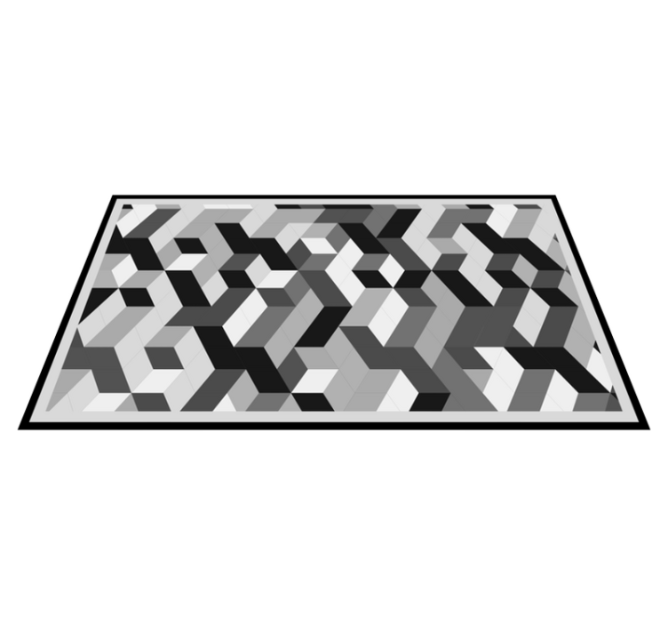 Grey 3D pattern geometric rug - TenStickers