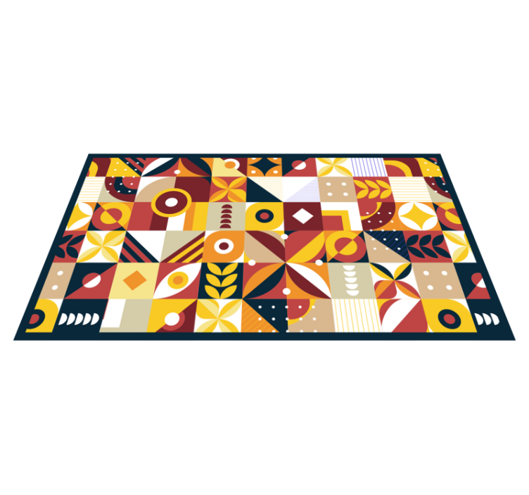 Abstract multicolor mosaic tile carpet - TenStickers