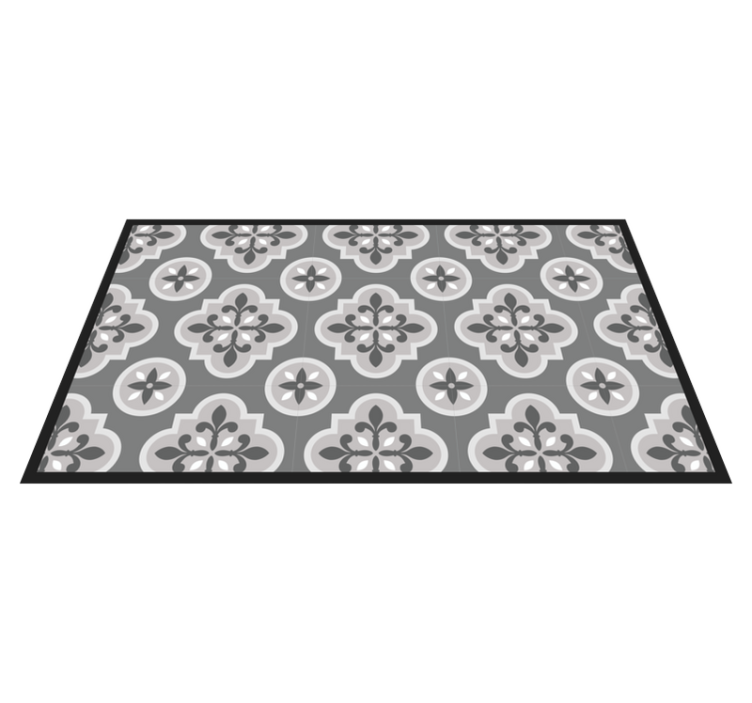 Light grey classic patterns with border  carpet - TenStickers