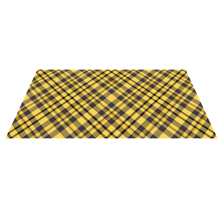 Plaid yellow print texture rug - TenStickers