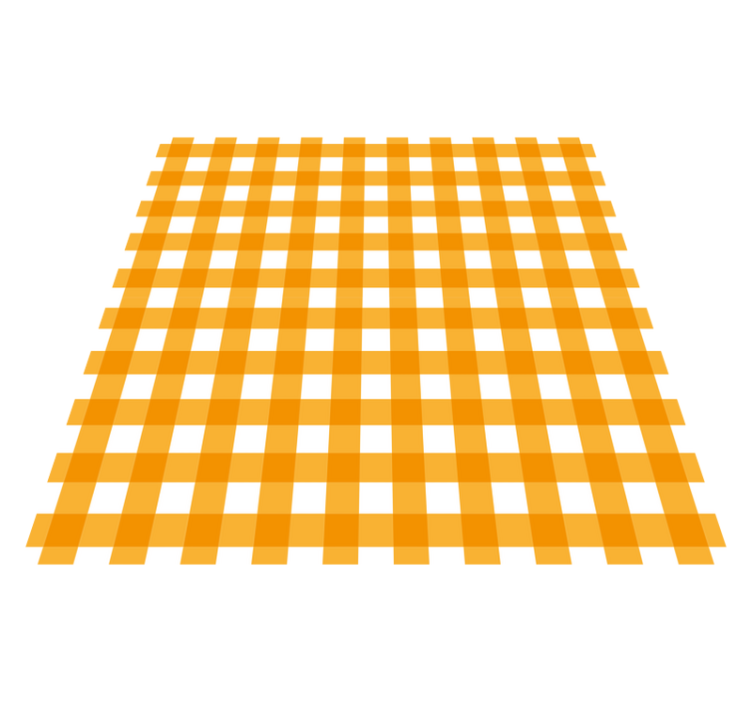 Orange checkered motif kitchen vinyl mat - TenStickers