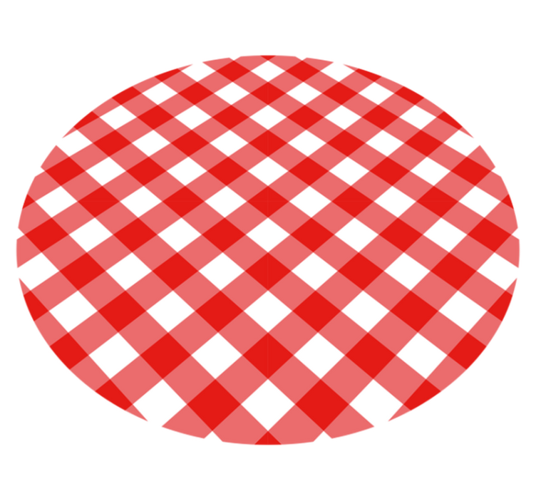 Red Check Pattern circular rug - TenStickers
