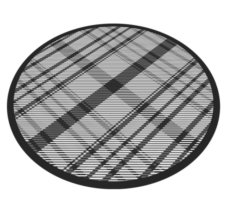 Black Plaid Pattern stripes rug - TenStickers