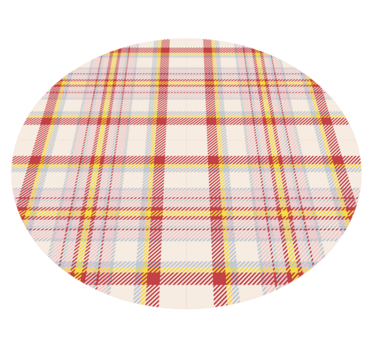 Vibrant Check Pattern circular rug - TenStickers