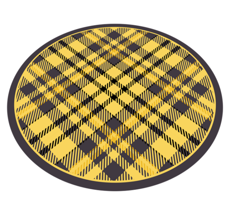 Yellow checkered kitchen vinyl mat - TenStickers