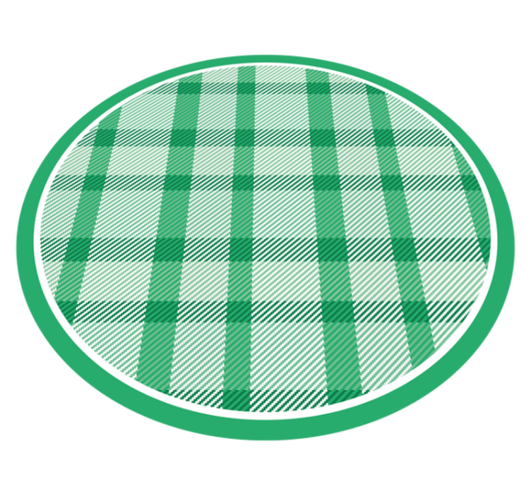 Green Plaid Pattern circular rug - TenStickers