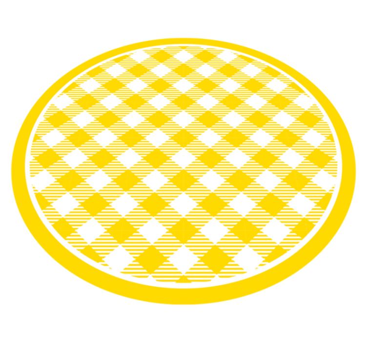 White and yellow patterned squares circular rug - TenStickers