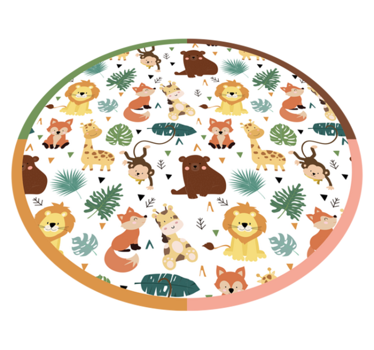 Colorful Jungle Friends animal mat - TenStickers