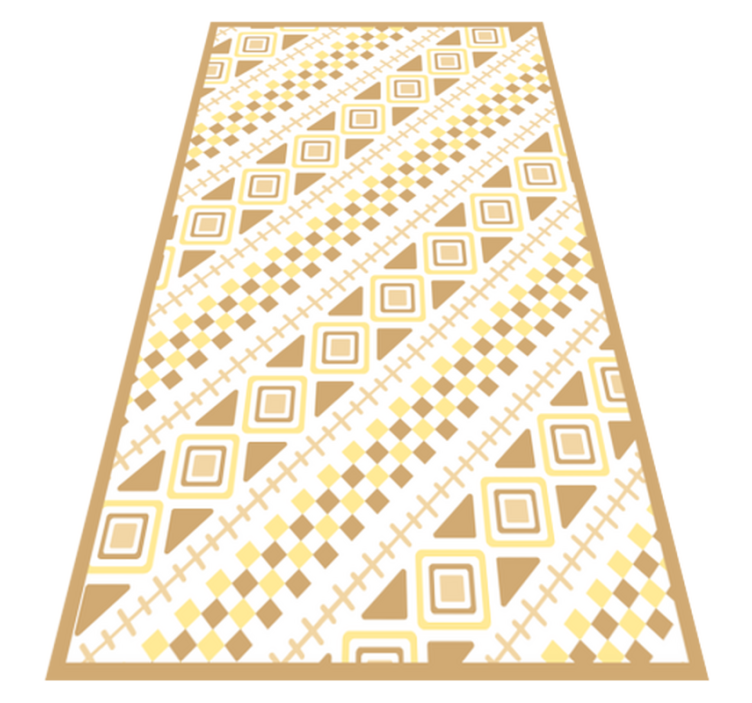 Yellow pattern mosaic geometric rug - TenStickers