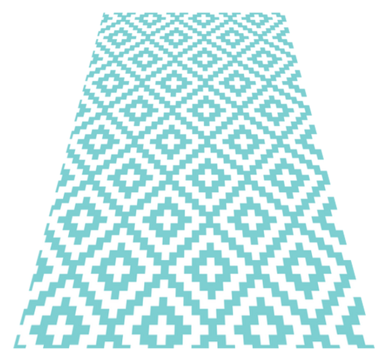 Turquoise Pattern geometric rug - TenStickers