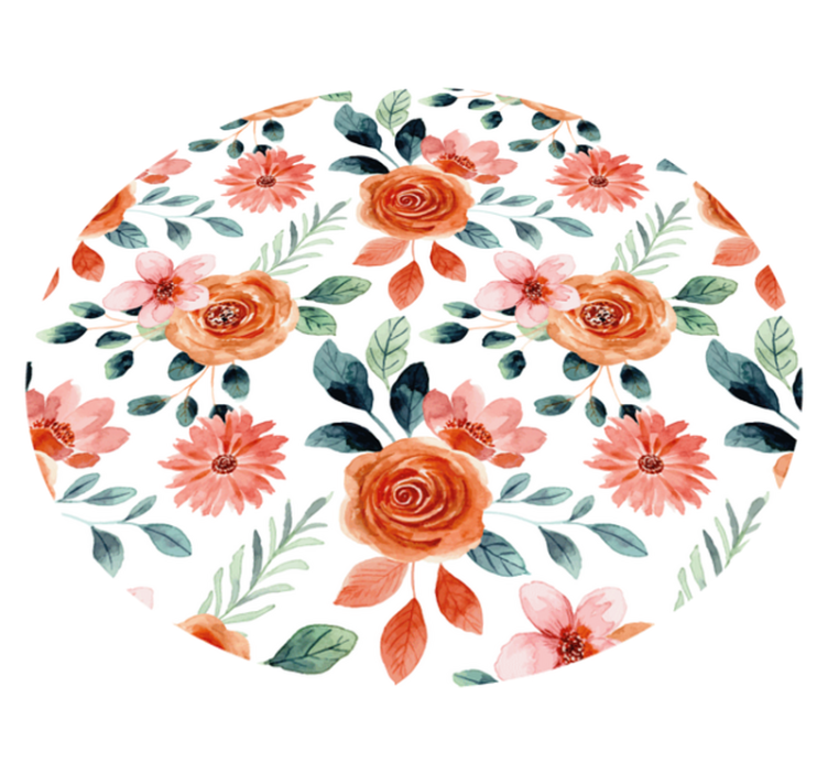 Floral Blossom Circle entrance hall rug - TenStickers