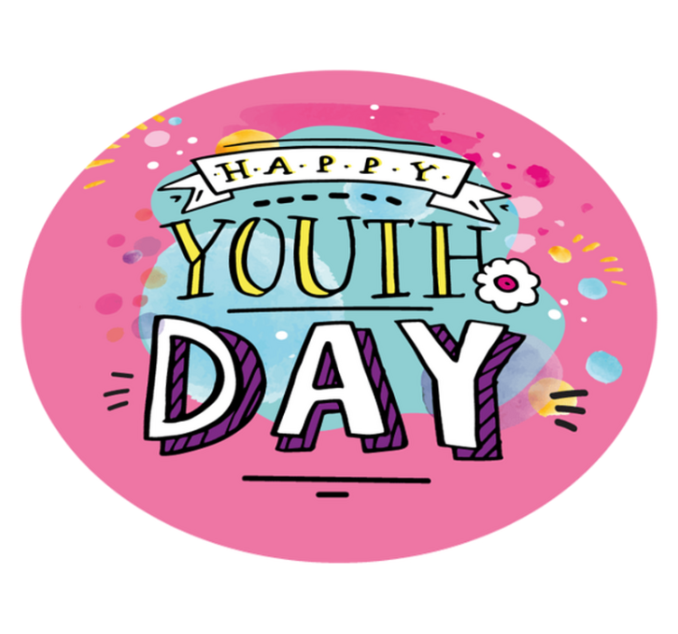 Happy youth day quote rug - TenStickers