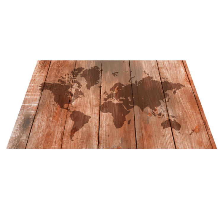 Wooden map effect map rug - TenStickers