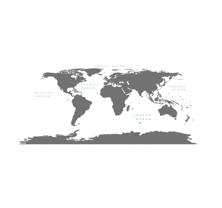 Stylized world map living room rug - TenStickers