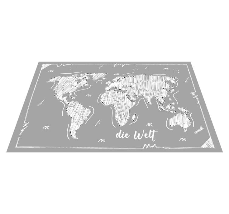 Worldwide map outline map rug - TenStickers