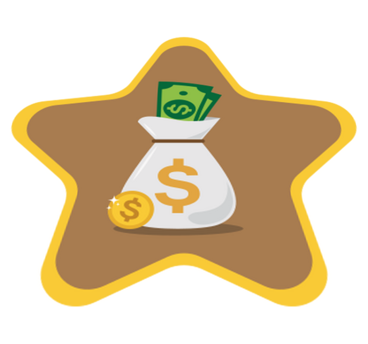 Kids rug with money bag emblem - TenStickers