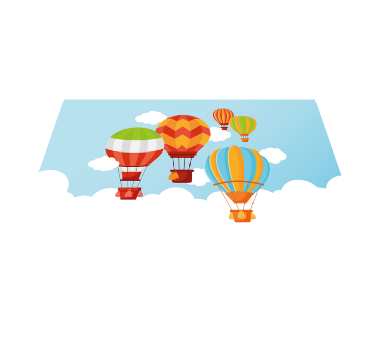 Colorful Hot Air kids rug - TenStickers