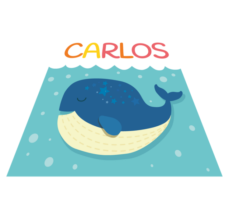 Whimsical Whale Scene custom floor mat - TenStickers