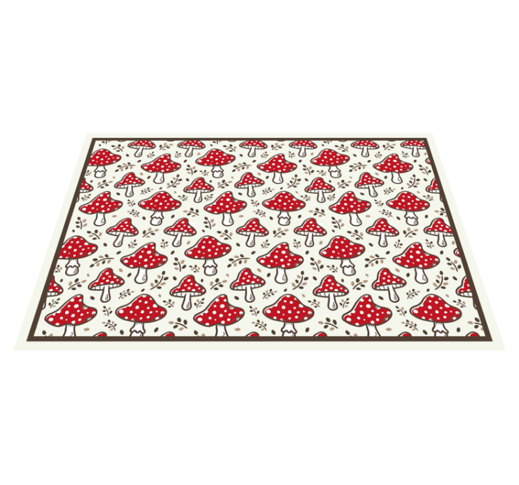 Playful Mushroom Motif nature rug - TenStickers