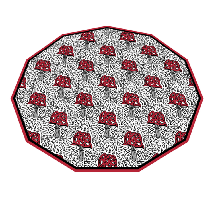 Artistic Mushroom Motif nature rug - TenStickers