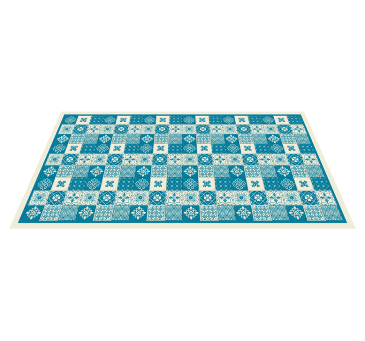 Patterned blue  mosaic tile carpet - TenStickers