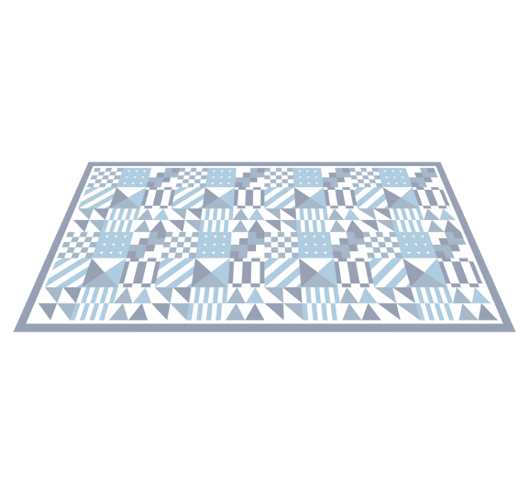 Blue Geometric Patterns tile carpet - TenStickers