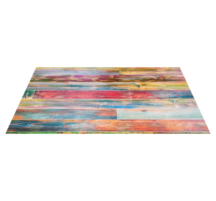 Vibrant aged appearance wood effect rug - TenStickers