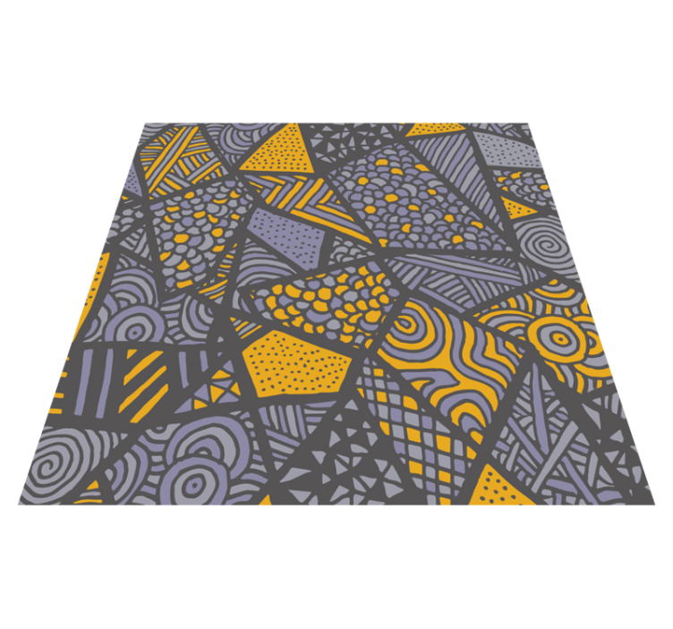 Dynamic grey shapes geometric rug - TenStickers