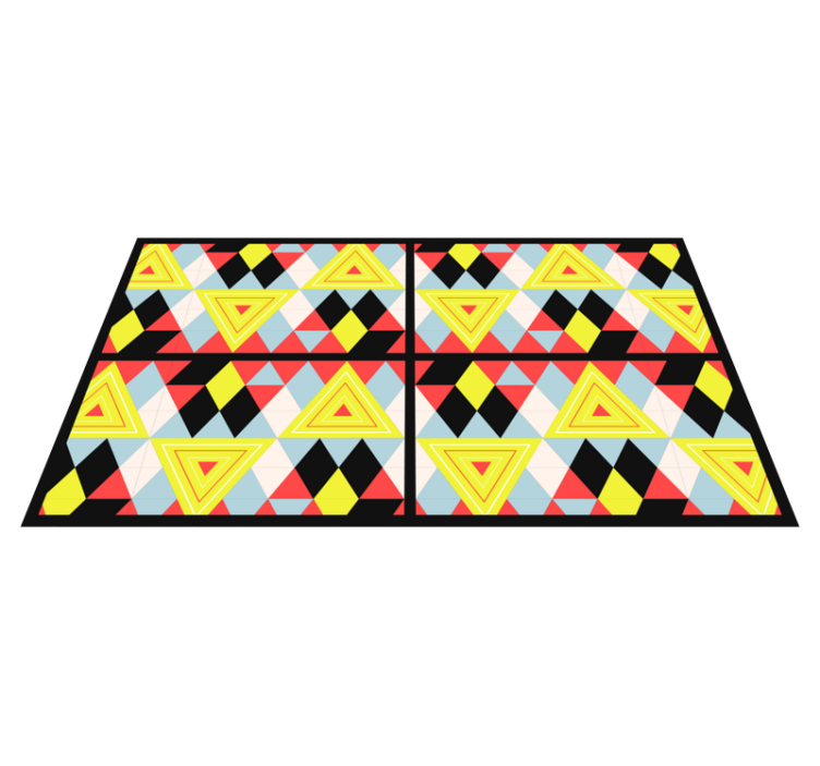 Vibrant triangules geometric rug - TenStickers