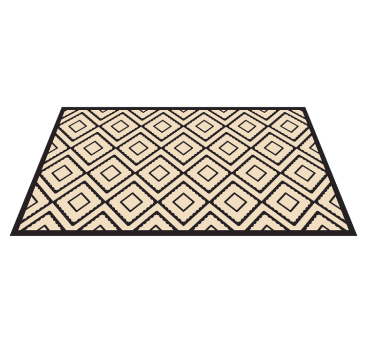 Gray and beige geometric pattern vinyl rug - TenStickers