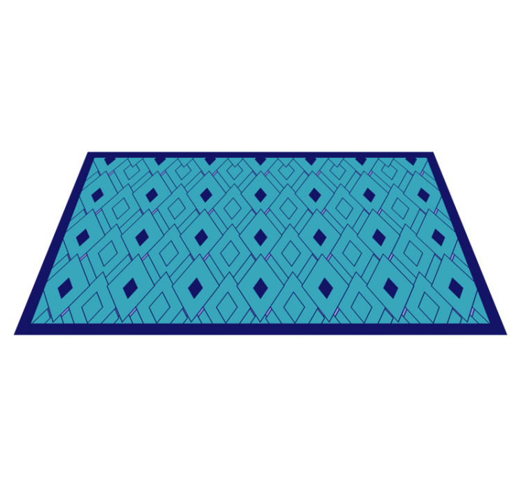 Blue diamond elements geometric rug - TenStickers