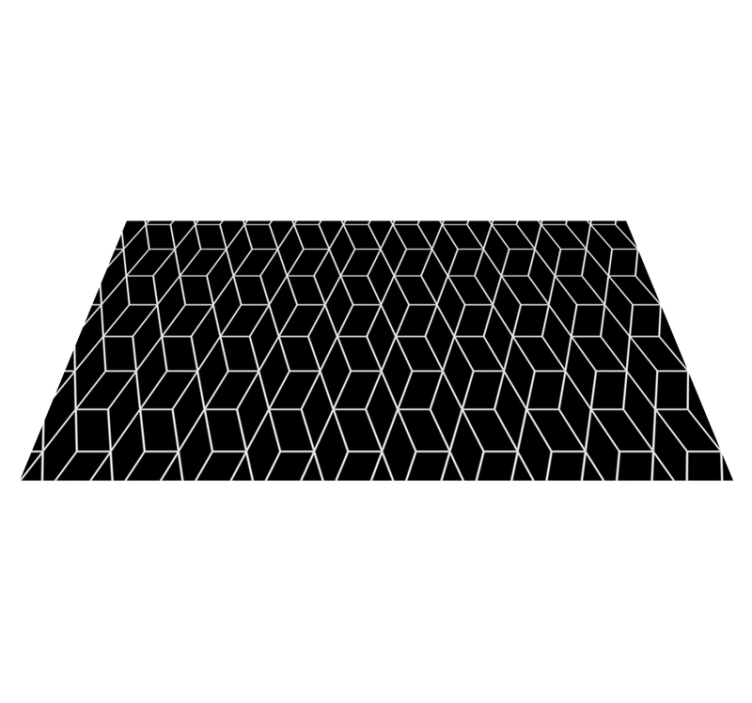 Black Hexagonal Pattern geometric rug - TenStickers