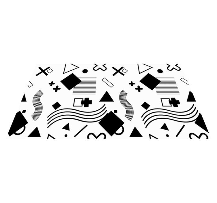 Black Patterns geometric rug - TenStickers